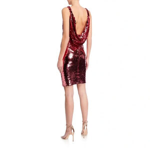4 NWT Theia Sequin Open Back Dress Size 8 Color Pink